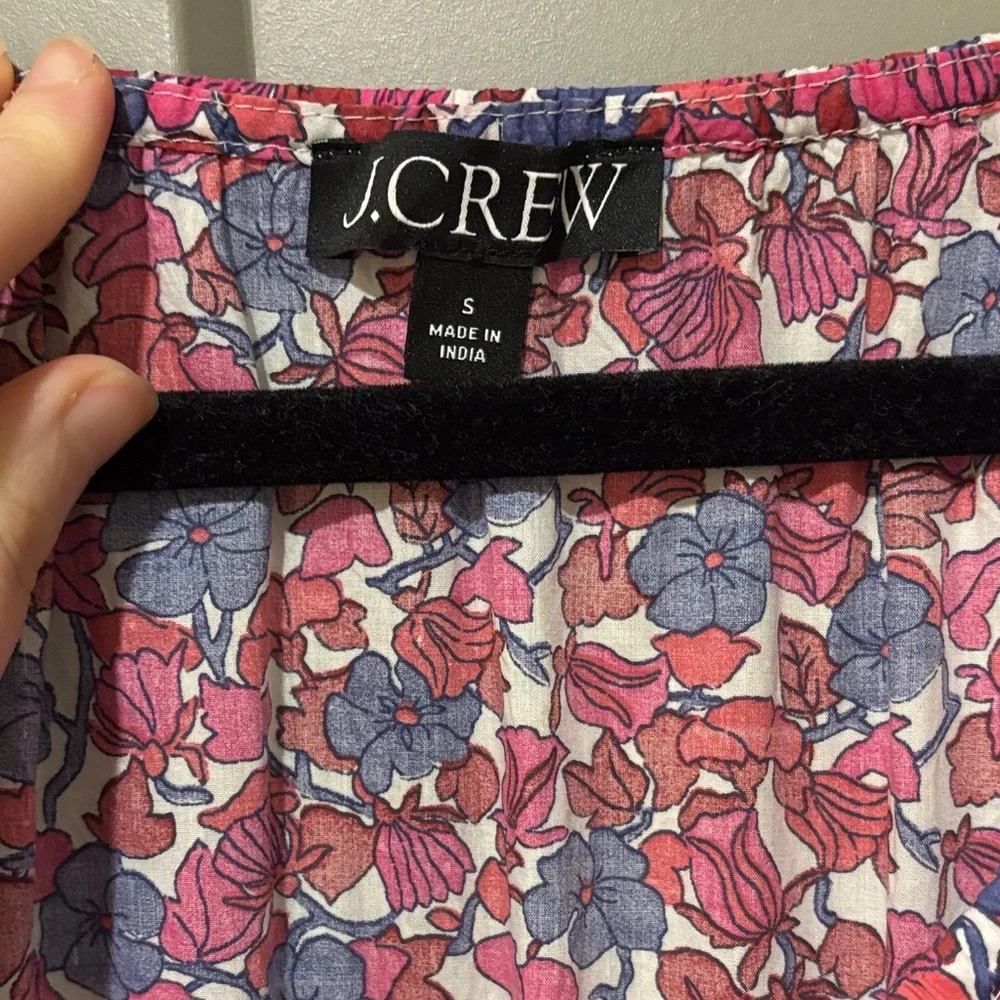 J. Crew midi dress in berry floral (red, blue, pink, white) - Picture 2 of 7